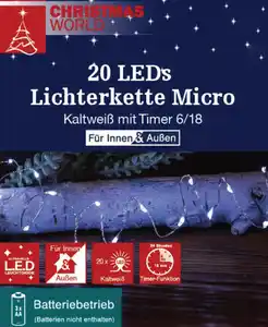 Lichterkette Micro 20LEDs Timer 3xAA ne kw