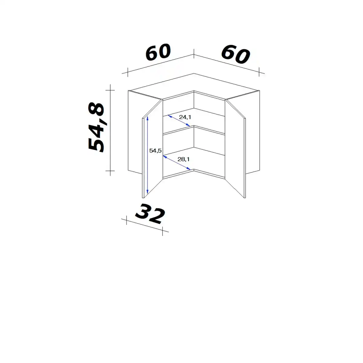 Bild 4 von Flex-Well Eck-Hängeschrank »Samoa«, Sonoma Eiche, weiß/braun, melaminbeschichtete Spanplatte