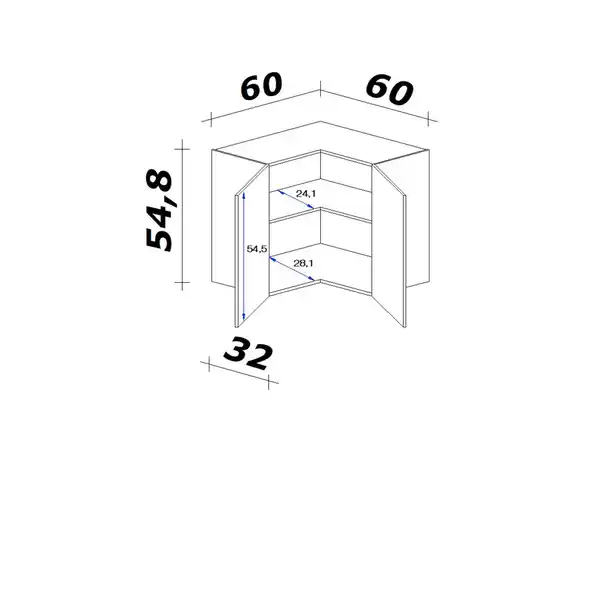 Bild 4 von Flex-Well Eck-Hängeschrank »Samoa«, Sonoma Eiche, weiß/braun, melaminbeschichtete Spanplatte