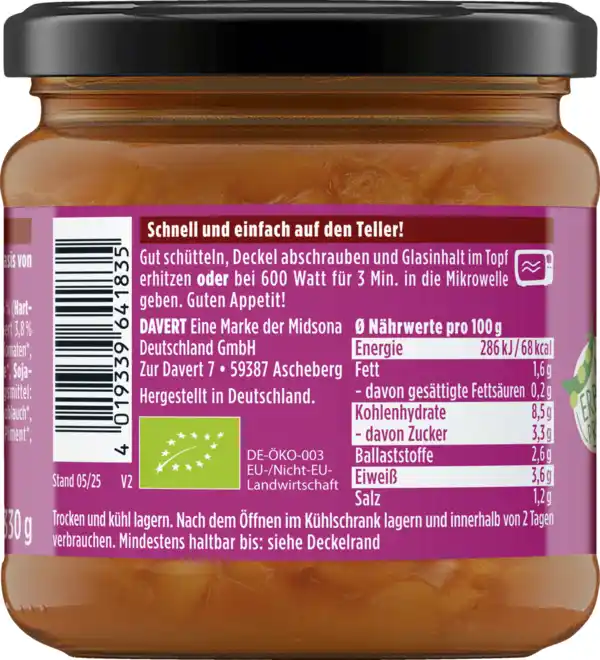 Bild 3 von Davert Bio Veggie Gulasch mit Gnocchi Nudeln, 330 g