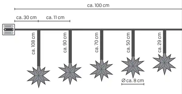 Bild 2 von IDEENWELT LED-Weihnachtsstern-Vorhang