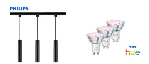 Bild 1 von Philips Pendelleuchte 3er Hue Spot Paxie Easy Link schwarz 157 cm warmweiß-kaltweiß RGB