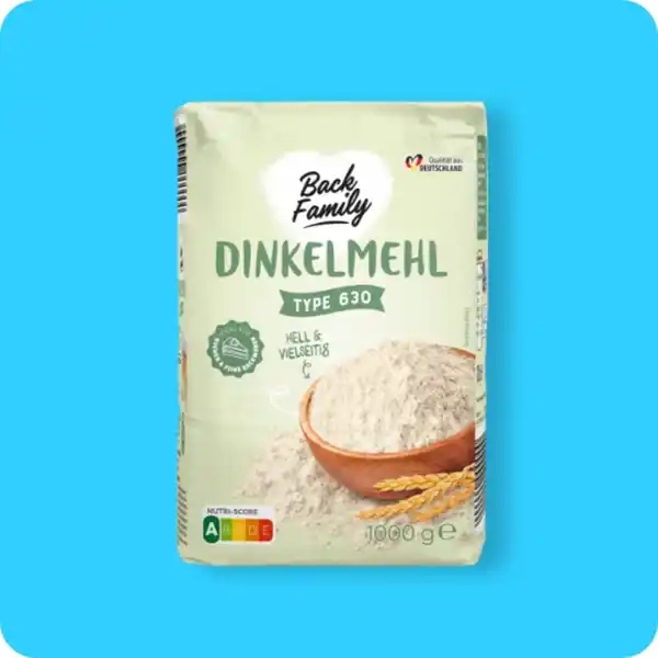 Bild 1 von BACK FAMILY Dinkelmehl, Verschiedene Sorten