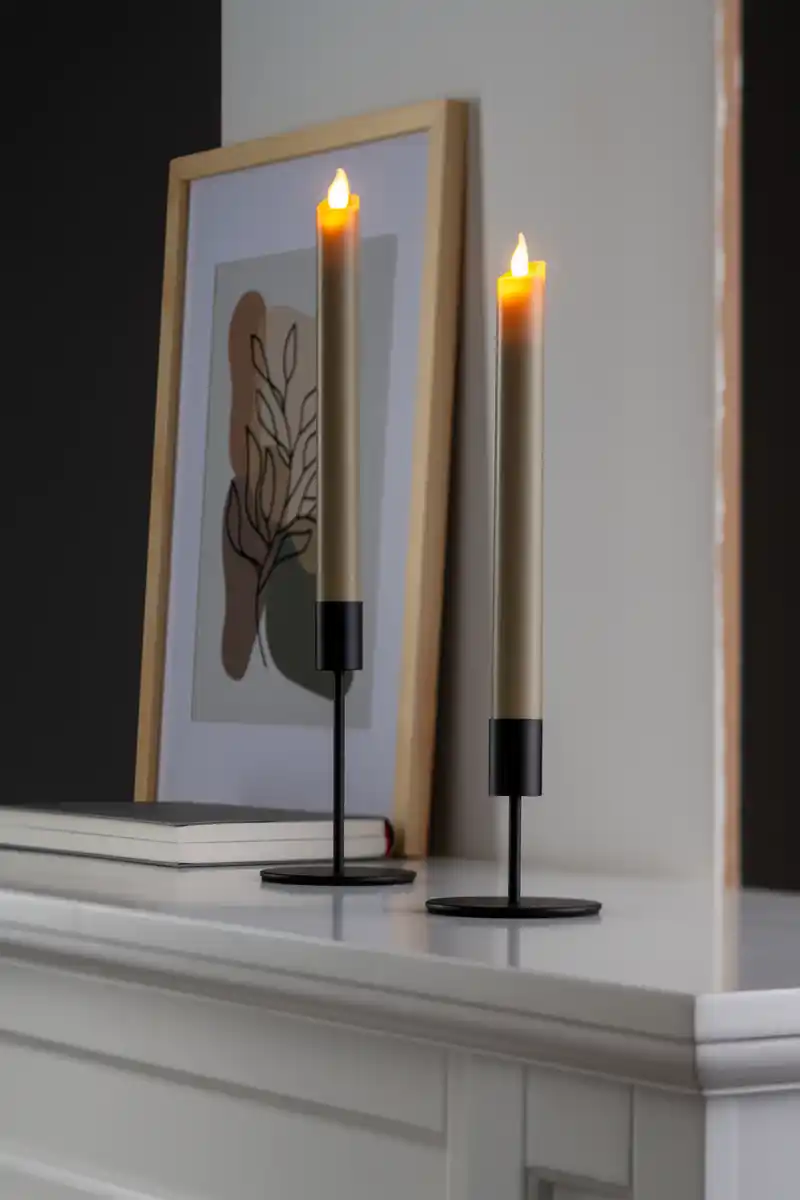 Bild 3 von IDEENWELT 2er Set LED-Stabkerzen greige