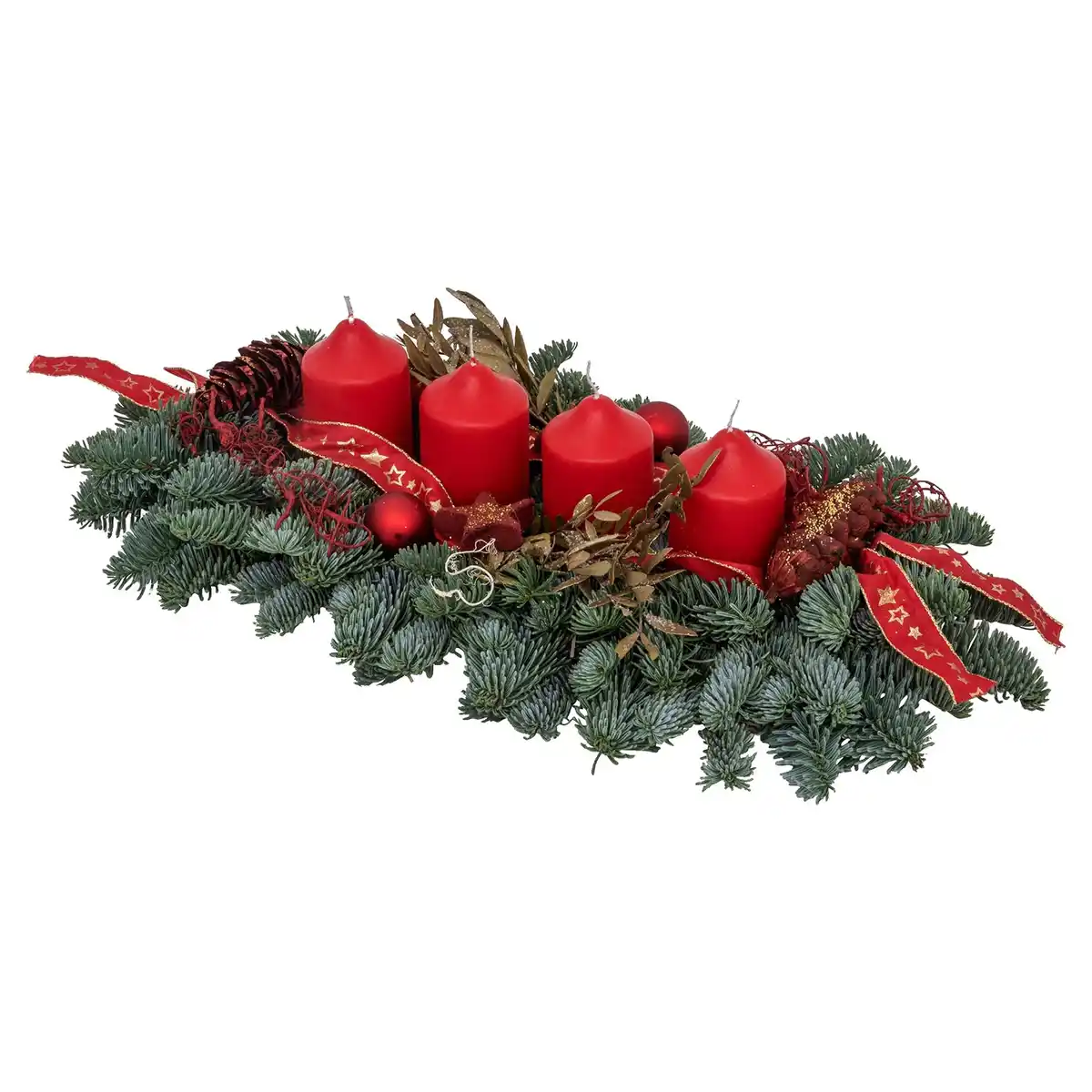 Bild 1 von GARDENLINE Adventsschiffchen groß 40 cm, rot-gold