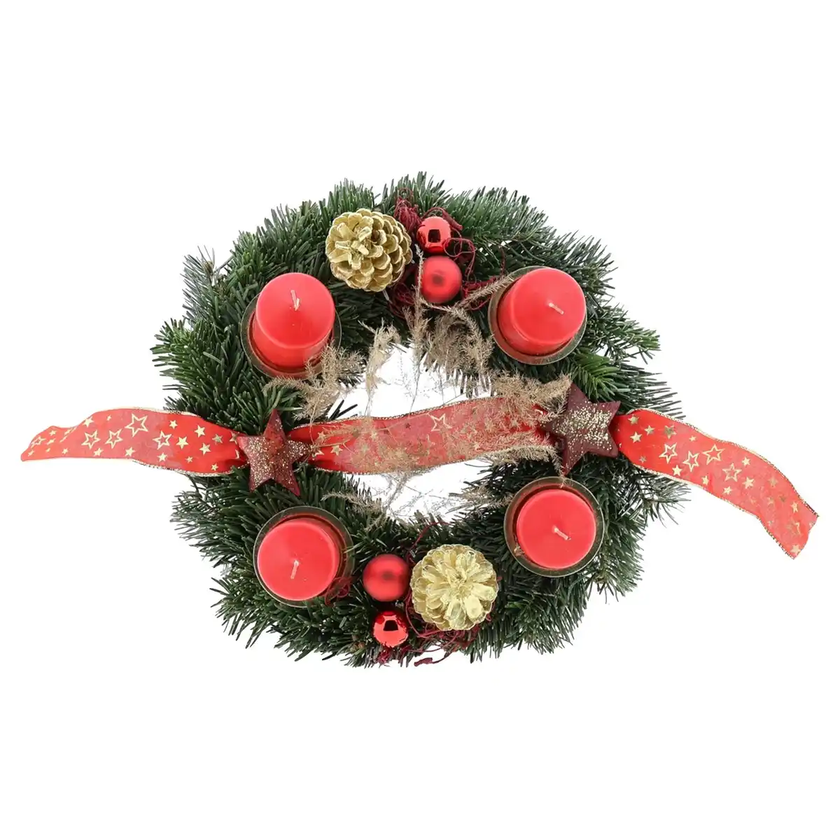 Bild 1 von GARDENLINE Adventskranz 40 cm, rot-gold
