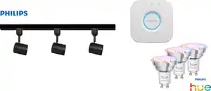 Philips LED Leuchten 3er Spot Zilo Easy Link + Smart-Home schwarz 100 cm warmweiß-kaltweiß RGB