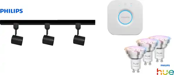 Bild 1 von Philips LED Leuchten 3er Spot Zilo Easy Link + Smart-Home schwarz 100 cm warmweiß-kaltweiß RGB
