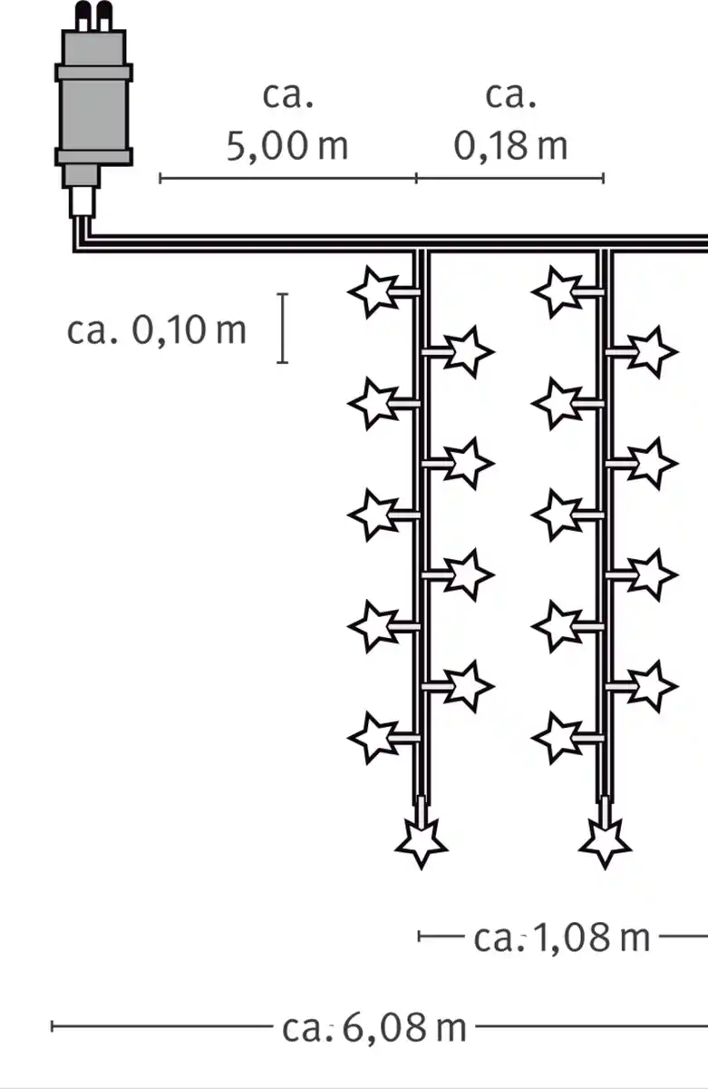 Bild 2 von IDEENWELT LED-Vorhang – Sterne