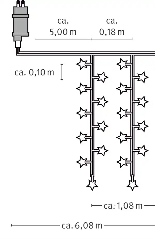Bild 2 von IDEENWELT LED-Vorhang – Sterne