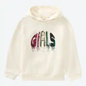 Kinder-Mädchen-Sweathoodie mit Pailleten-Applikation