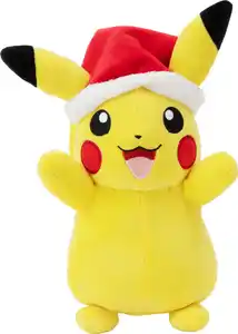 Jazwares Pokemon Plüsch-Pikachu mit Weihnachtsmütze