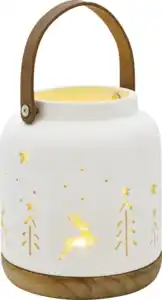 IDEENWELT LED-Keramik-Laterne Weihnachten