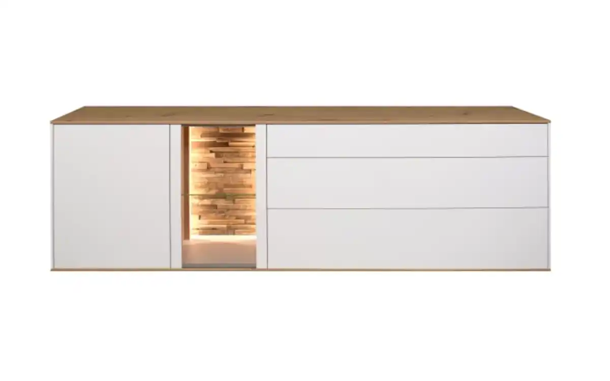 Bild 2 von Mäusbacher - Lowboard Faro, weiß/Asteiche, 65 cm, inkl. Push-to-Open Funktion