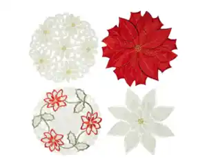 Deckchen Xmas D40cm, bestickt