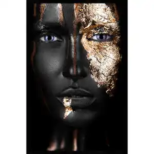 Bild, Schwarz, Gold, Kunststoff, Eiche, 90x135 cm, einfache und schnelle Anbringung, gerahmt, Bilder, Gerahmte Bilder