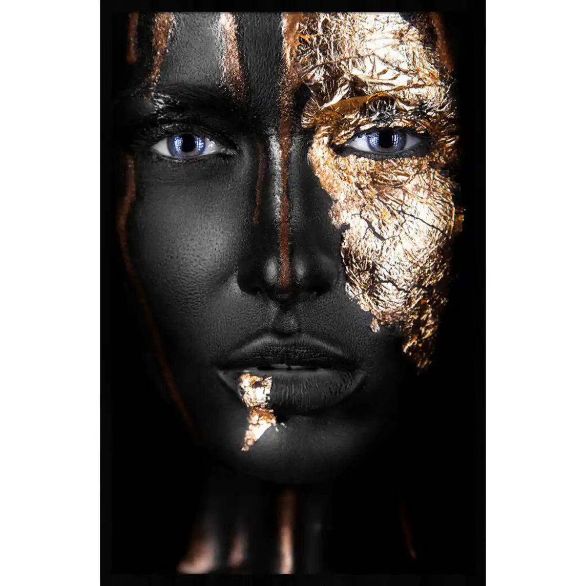 Bild 1 von Bild, Schwarz, Gold, Kunststoff, Eiche, 90x135 cm, einfache und schnelle Anbringung, gerahmt, Bilder, Gerahmte Bilder