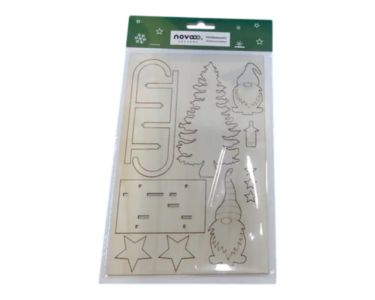 Bild 1 von Holzbausatz Wichtel mit Schlitten