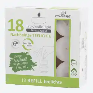Villa Verde Eco Line Refill-Teelichter, 18er-Pack