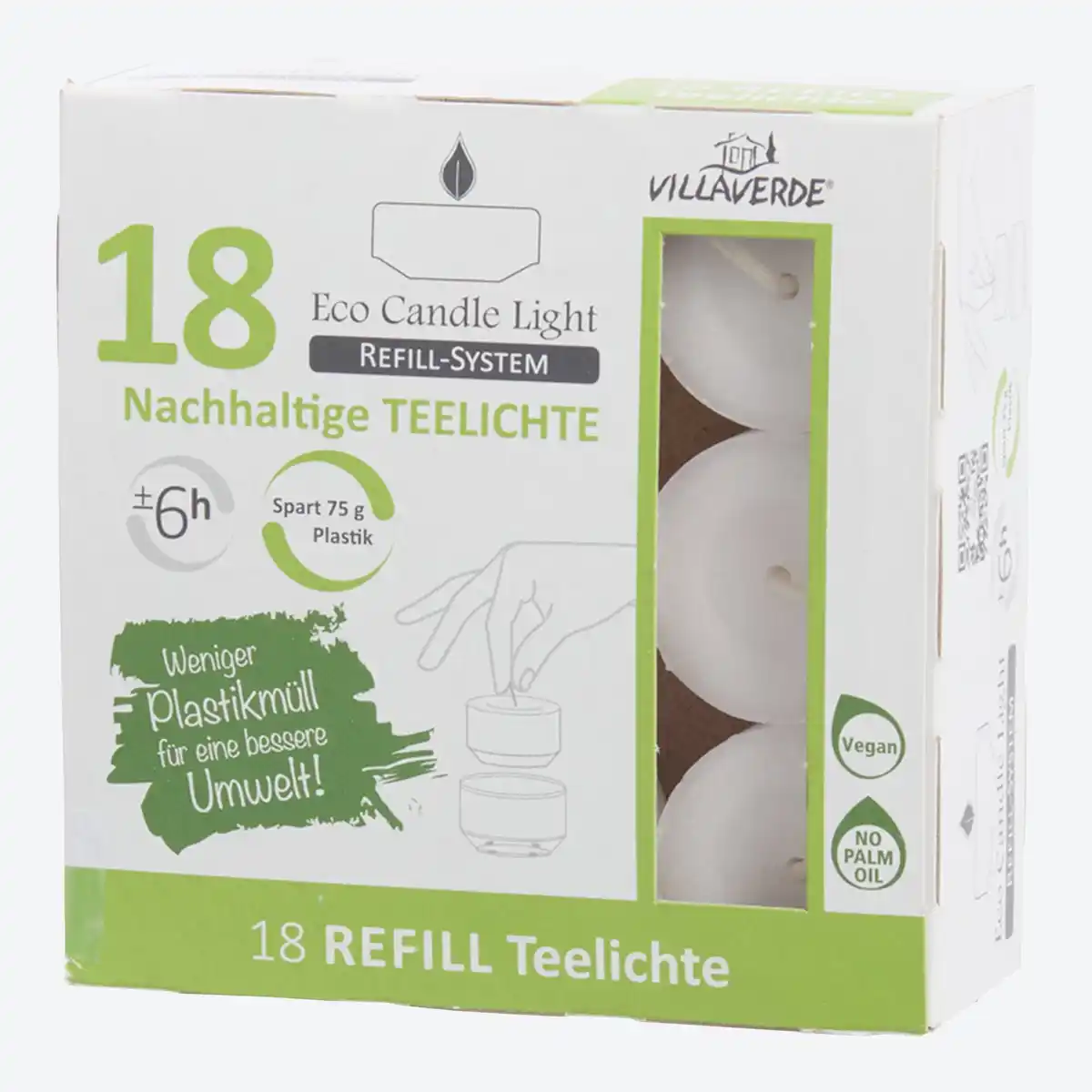 Bild 1 von Villa Verde Eco Line Refill-Teelichter, 18er-Pack