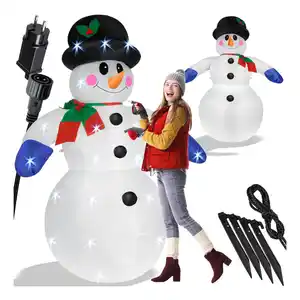 KESSER® Aufblasbarer Schneemann XXL 240cm LED-Beleuchtung Befestigungsmaterial Deko Schneemann Weihnachten , Weihnachtsdekoration , Figur,  geräuscharmes Gebläse , witterungsbeständig IP44