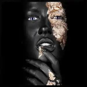 Bild, Schwarz, Kunststoff, Eiche, 100x100 cm, einfache und schnelle Anbringung, gerahmt, Bilder, Gerahmte Bilder