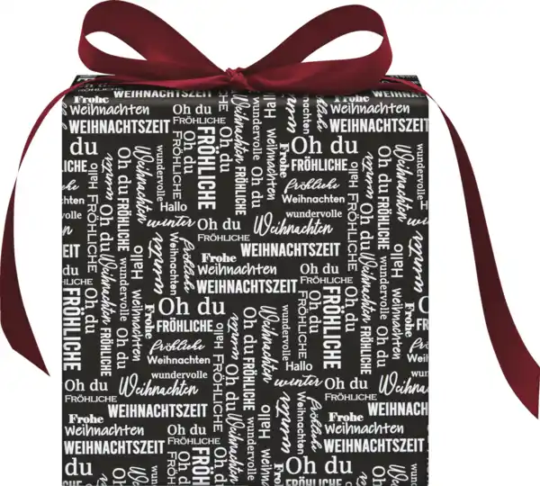 Bild 2 von DEKOWELT HBPKT Geschenkpapier schwarz/weiß/gold H, 2 m