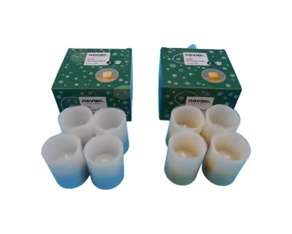 Bild 1 von LED Kerze 4er Set novooo, H6,5cm silber/gold