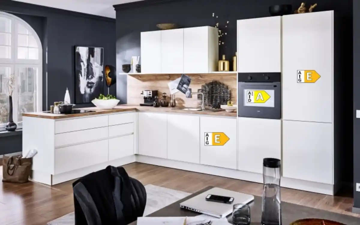 Bild 4 von Impressa - Einbauküche Perfect Brillant, weiß, inkl. AEG Elektrogeräten