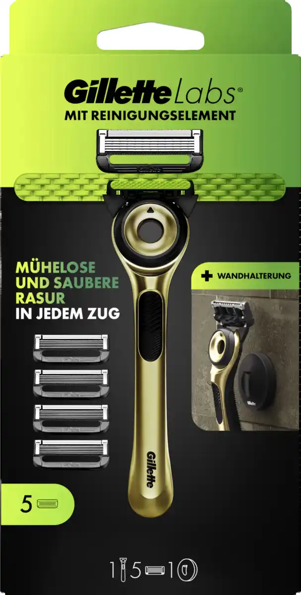 Bild 1 von Gillette Labs Rasierer Gold mit Duschhänger