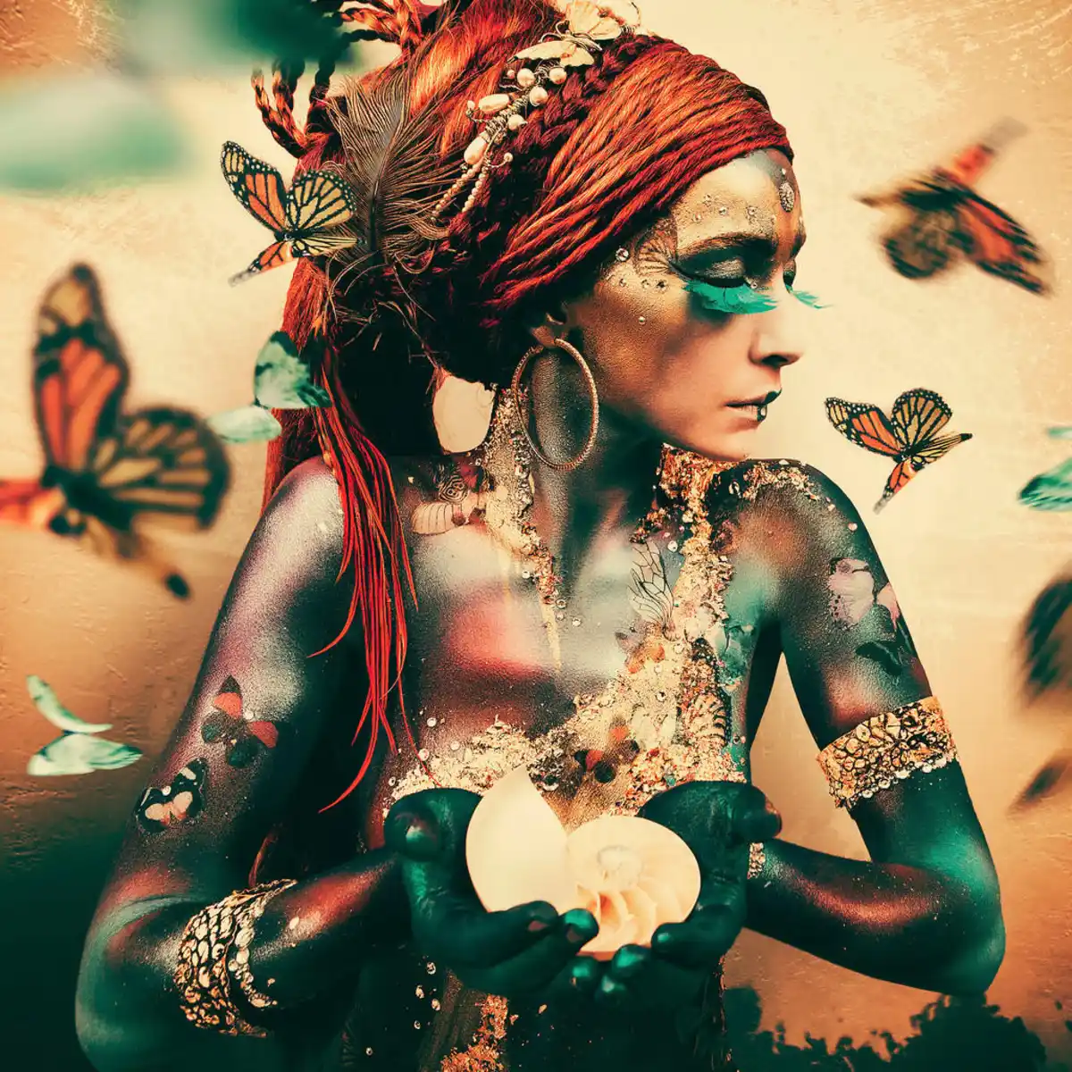 Bild 1 von Bild, Mehrfarbig, Gold, Kunststoff, 100x100 cm, einfache und schnelle Anbringung, Bilder, Gerahmte Bilder