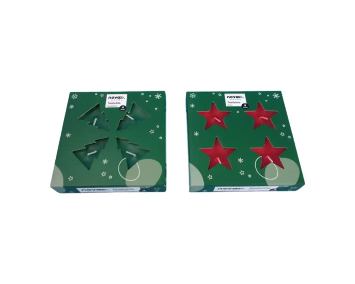 Bild 1 von Teelichte 4er novooo, Tannenbaum/Stern