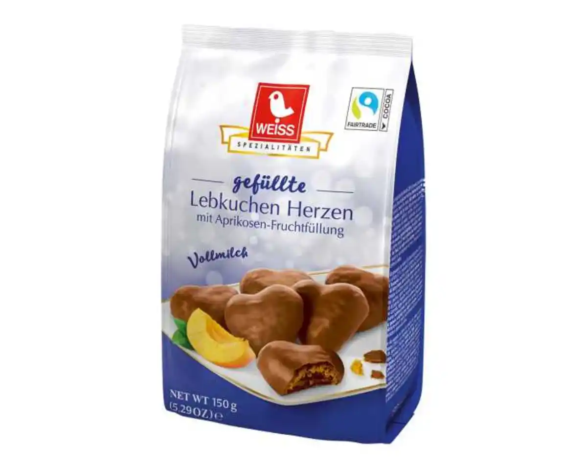 Bild 1 von Lebkuchen Herzen WEISS, VM, gefüllt