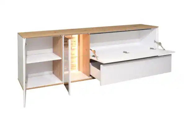 Bild 4 von Mäusbacher - Lowboard Faro, weiß/Asteiche, 65 cm, inkl. Push-to-Open Funktion