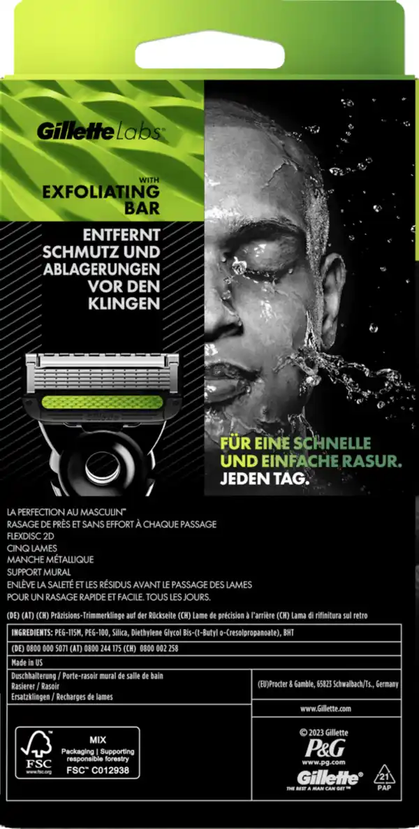 Bild 2 von Gillette Labs Rasierer Gold mit Duschhänger