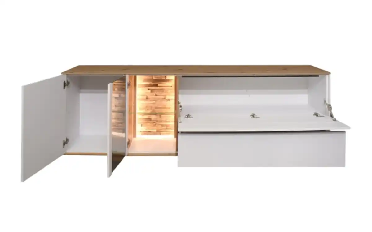 Bild 3 von Mäusbacher - Lowboard Faro, weiß/Asteiche, 65 cm, inkl. Push-to-Open Funktion