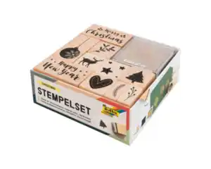 Stempel-Set 12tlg. Holz, Christmas