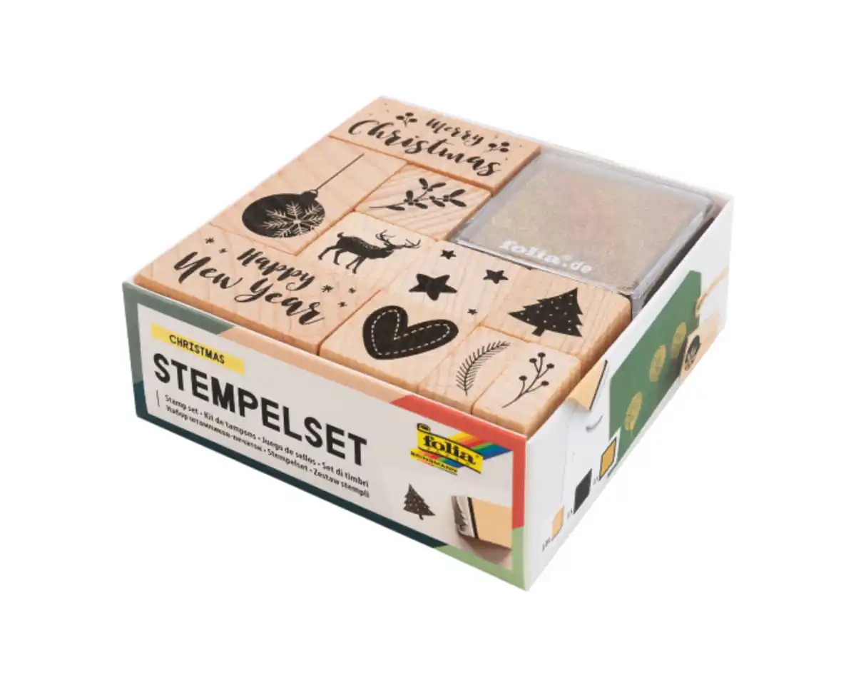 Bild 1 von Stempel-Set 12tlg. Holz, Christmas