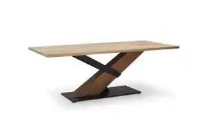 Hartmann - Esstisch, Kerneiche Natur massiv / Absetzung in anthrazit