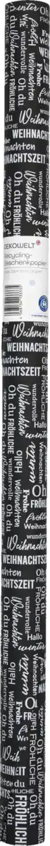 Bild 1 von DEKOWELT HBPKT Geschenkpapier schwarz/weiß/gold H, 2 m