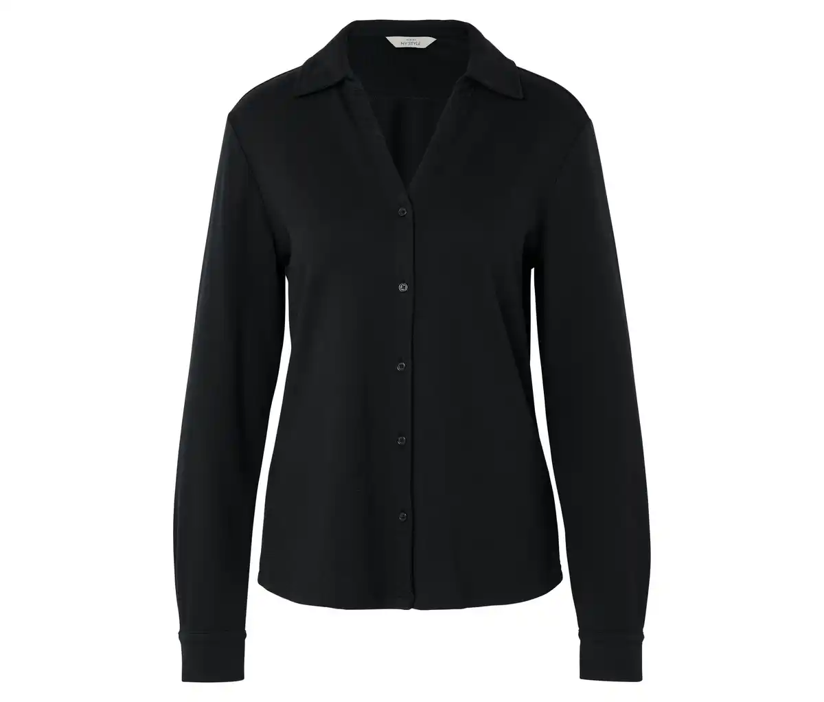 Bild 1 von Blusenshirt mit Knopfleiste, schwarz