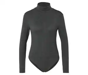 Body mit Stehkragen, grau meliert