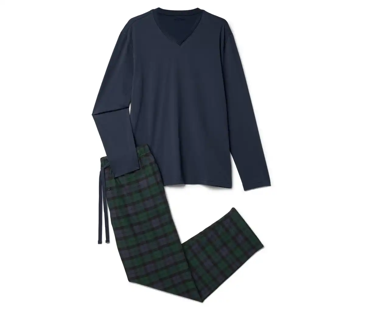 Bild 1 von Pyjama-Set mit Flanellhose, blau-grün