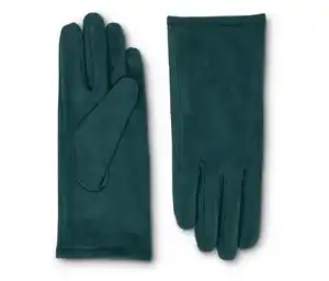 Handschuhe in Velourslederoptik, petrol