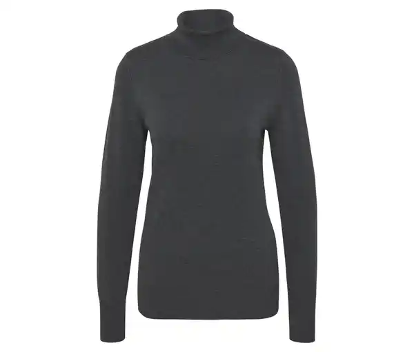 Bild 1 von Feinstrick-Rollkragenpullover, grau meliert