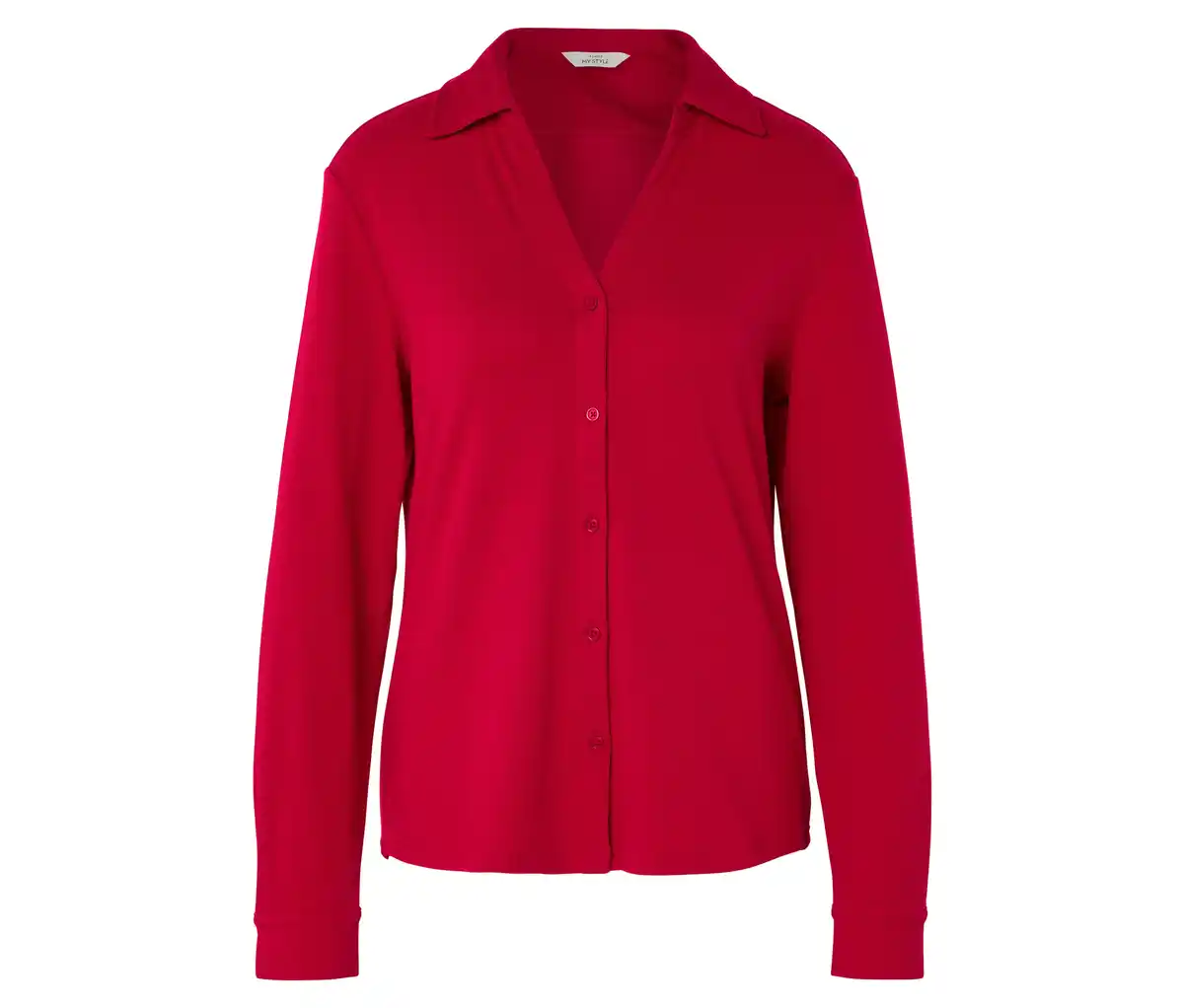 Bild 1 von Blusenshirt mit Knopfleiste, rot