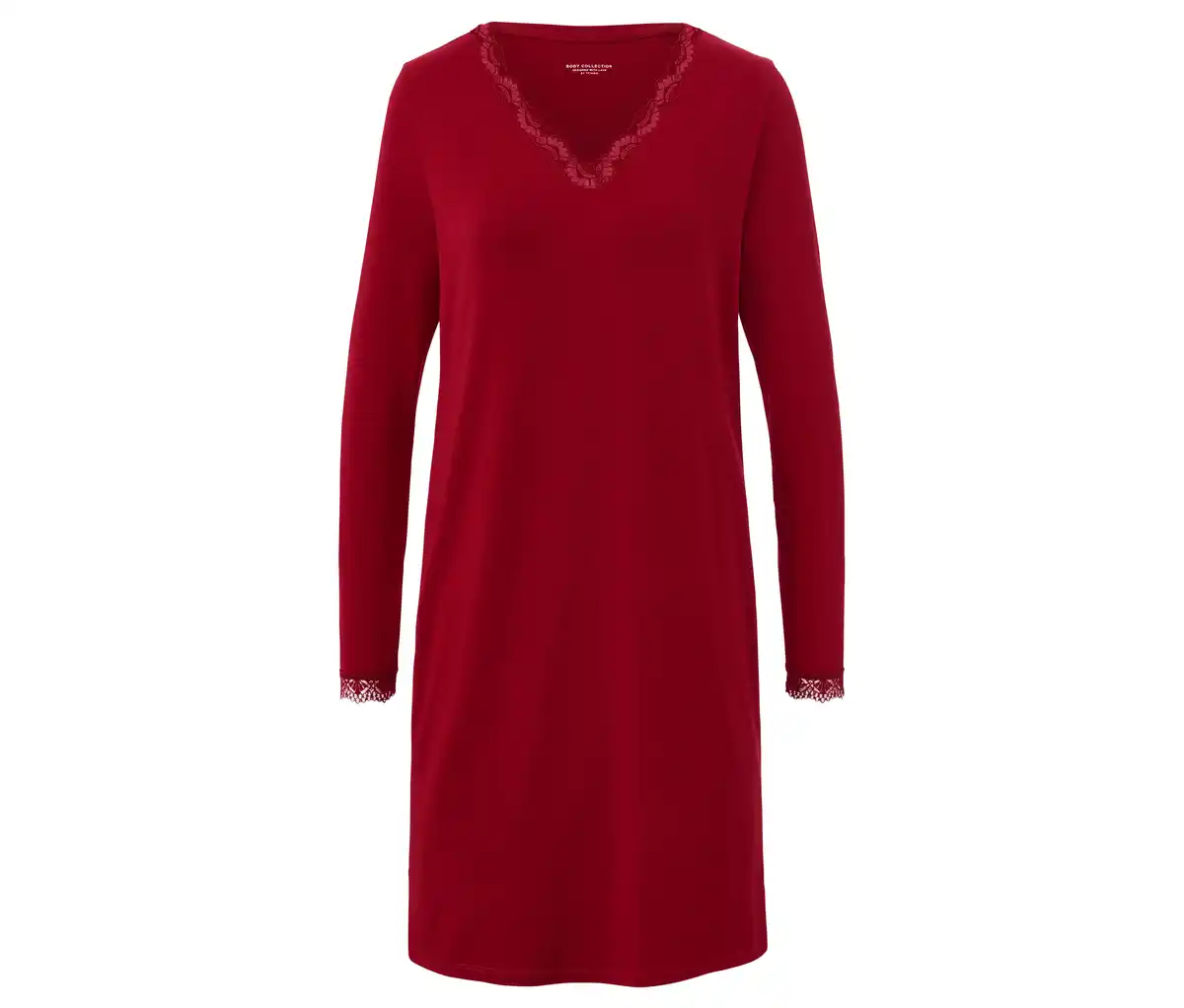 Bild 1 von Nachthemd mit Spitzenbesatz, rot