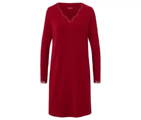 Bild 1 von Nachthemd mit Spitzenbesatz, rot