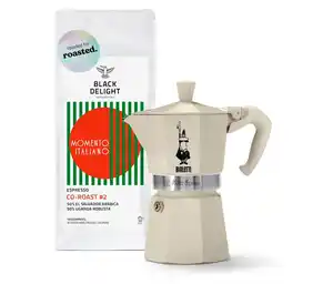 Kaffee-Geschenkset “Bialetti Caffè Duo” – 1 x 250 g Espresso Gemahlen und Bialetti Moka Express