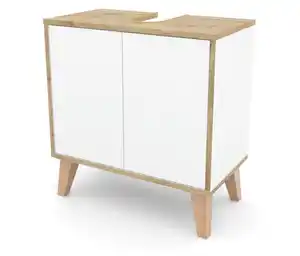 Roba Waschbeckenunterschrank »Morena« mit 2 Türen, basaltgrau und Artisan-Eiche